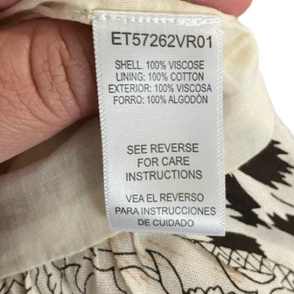 Stitch + Feather Strapless Babydoll animal print bubble top women Large boho tan - Picture 6 of 6